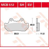 Image of MCB512SV - TRW SV Series Sintered Brake Pads For Honda CB1100F 1983-1984 Fit Front Or Rear