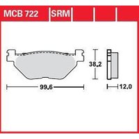 Image of MCB722SRM - TRW SRM Series Sintered Brake Pads For Yamaha XP 500 T-Max 2001-2003 Rear
