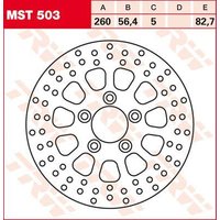 Image of MST503 - TRW Round Fixed Brake Disc 260mm For Harley Davidson XL1200C 2011-2020 Rear