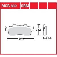 Image of MCB830SRM - TRW SRM Series Sintered Brake Pads For Kymco Downtown 125 I 2010-2021 Rear