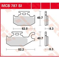 Image of MCB787SI - TRW SI Series Sintered Brake Pads For Suzuki LT-A 400 2X4 2008 Front/Right