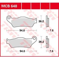 Image of MCB648 - TRW All Round Sintered Metal Brake Pads For KTM Adventure 1050 ABS 2015-2016 Rear