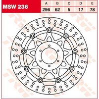 Image of MSW236 - TRW Round Floating Brake Disc For Honda CBR 600 F 1999-2000 Front