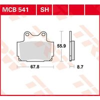 Image of MCB541 - TRW All Round Sintered Metal Brake Pads For Yamaha FZR 250 1987-1988 (Japan) Rear