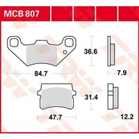 Image of MCB807 - TRW All Round Sintered Metal Brake Pads For Peugeot BugRider 150 2006-2010 Front