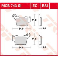 Image of MCB743SI - TRW SI Series Sintered Brake Pads For Husqvarna CR 250 2005-2006 Front