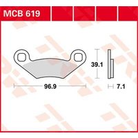 Image of MCB619 - TRW All Round Sintered Metal Brake Pads For Polaris Outlaw 450 MXR 2009-2010 Rear
