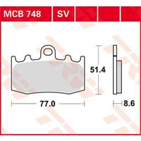 Image of MCB748SV - TRW SV Series Sintered Brake Pads For BMW K 1200 GT Front