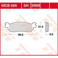 Image of MCB699SRM - TRW SRM Series Sintered Brake Pads For ItalJet Jupiter 125 2003 Rear