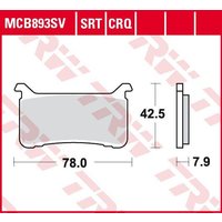 Image of MCB893CRQ - TRW CRQ Series Carbon Race Brake Pads For Honda CB 1100 RS 2017-2018 Front