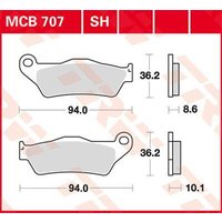 Image of MCB707 - TRW All Round Sintered Metal Brake Pads For BMW K 1200 GT ABS 2006-2008 Rear