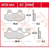 Image of MCB663EC - TRW EC Series Ceramic Brake Pads For Kymco Agility City 125 2009-2020 Rear