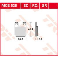 Image of MCB535RQ - TRW RQ Series Organic Sports Brake Pads For Sherco 0.8 80 2003-2004 Fit Front Or Rear