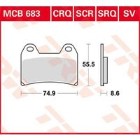 Image of MCB683SV - TRW SV Series Sintered Brake Pads For Benelli 402S 2018 Front