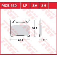 Image of MCB530 - TRW All Round Sintered Metal Brake Pads For Yamaha BT 1100 2002-2006 Rear