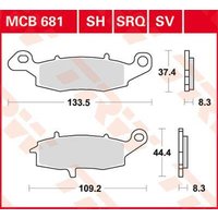 Image of MCB681SH - TRW SH Series Sintered Rear Brake Pads For Kawasaki VN 1500 1999-2003 Rear