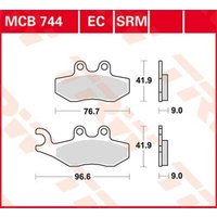 Image of MCB744EC - TRW EC Series Ceramic Brake Pads For Vespa 946 125 2014-2017 Front