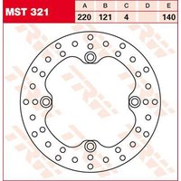 Image of MST321 - TRW Round Fixed Brake Disc 220mm For Honda CR125 1989-2007 Rear