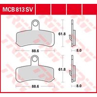 Image of MCB813SV - TRW SV Series Sintered Brake Pads For Harley Davidson FLD 1690 Dyna Switchback 2012-2013 Front