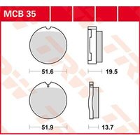 Image of MCB35 - TRW All Round Sintered Metal Brake Pads For Honda CB 250 G 1974-1976 Front