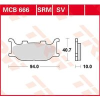 Image of MCB666SV - TRW SV Series Sintered Brake Pads For Yamaha FZ6 600 N 2004-2007 Front
