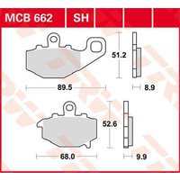 Image of MCB662 - TRW All Round Sintered Metal Brake Pads For Kawasaki ER-6F 650 2006-2011 Rear