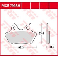Image of MCB799SH - TRW SH Series Sintered Rear Brake Pads For Harley Davidson FLHR 1584 2007 Rear