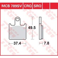Image of MCB789SV - TRW SV Series Sintered Brake Pads For Kawasaki GTR 1400 2008-2014 Front