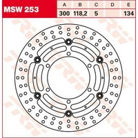Image of MSW253 - TRW Round Floating Brake Disc For BMW F 650 GS (800cc) 2008-2012 Front