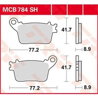 Image of MCB784SH - TRW SH Series Sintered Rear Brake Pads For Honda CB600F 2007-2012 Rear