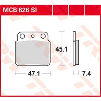 Image of MCB626SI - TRW SI Series Sintered Brake Pads For Arctic Cat Textron 400 2X4 2007-2008 Rear
