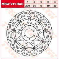 Image of MSW211RAC - TRW Contoured Floating Brake Disc For Laverda 650 Ghost 1996-1998 Front