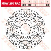 Image of MSW257RAC - TRW Contoured Floating Brake Disc For Kawasaki ER-6F 650 2006-2015 Front