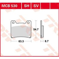 Image of MCB530SH - TRW SH Series Sintered Rear Brake Pads For Yamaha BT 1100 2002-2006 Rear