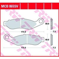 Image of MCB865SV - TRW SV Series Sintered Brake Pads For Harley Davidson FLHTCUTG 1690 2014-2016 Front