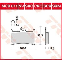 MCB611SRM - TRW SRM Series Sintered Brake Pads For Yamaha XP 500 T-Max 2008-2011 Front