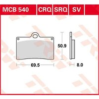 Image of MCB540SV - TRW SV Series Sintered Brake Pads For Laverda 650 Black Strike 1998-1999 Front