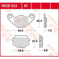 Image of MCB523SI - TRW SI Series Sintered Off-Road Brake Pads For TGB Blade 325 2X4 2010-2016 Rear