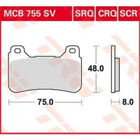 Image of MCB755SV - TRW SV Series Sintered Brake Pads For Honda CB1000R 2008-2016 Front