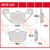 Image of MCB532 - TRW All Round Sintered Metal Brake Pads For Kawasaki EL 250 1988-1995 Front