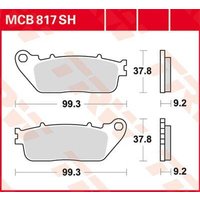 Image of MCB817SH - TRW SH Series Sintered Rear Brake Pads For Honda CB1000R 2008-2024 Rear