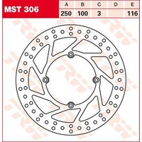Image of MST306 - TRW Round Fixed Brake Disc 250mm For Kawasaki KDX 250 1991-1995 Front