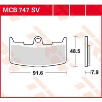 Image of MCB747SV - TRW SV Series Sintered Brake Pads For Buell XB12R 2004-2007 Front