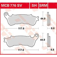 Image of MCB776SH - TRW SH Series Sintered Rear Brake Pads For Honda CBF 1000 2006-2010 Rear