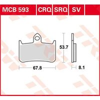 Image of MCB593SV - TRW SV Series Sintered Brake Pads For Honda CB1000F 1993-1996 Front