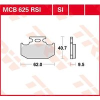 Image of MCB625SI - TRW SI Series Sintered Brake Pads For Suzuki DR250SE Djebel 1995-1997 Rear