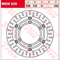 Image of MSW235 - TRW Round Floating Brake Disc For Yamaha XJ 600 N 1998-2003 Front