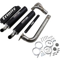 Image of TR-4174D-BK - Trinity Racing Stage 5 Dual Exhaust System For Polaris RZR Pro XP 1000 Turbo 4X4 2020 - Black/Brushed