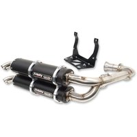 Image of TR-4161D-BK - Trinity Racing Stage 5 Dual Exhaust System For Can Am Maverick Turbo 900 EFI 4X4 2017-2018 - Black/Brushed