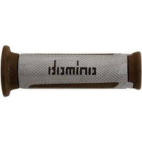 A35041C6459C7-0 - Domino Turismo Sport Touring Grips - Silver/Brown